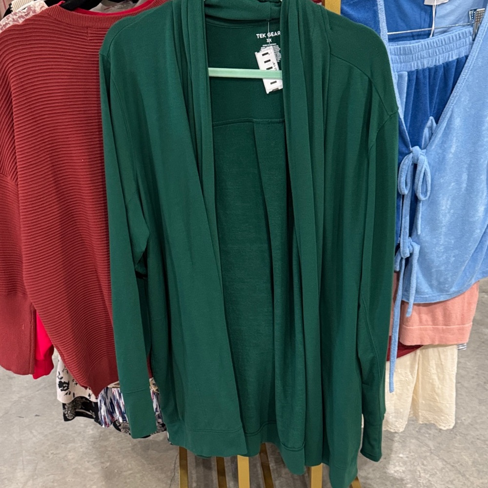 tek gear Forest Green Open-Front Cardigan Sweater